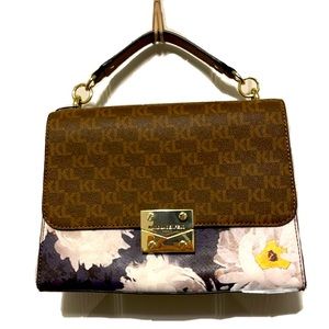 NWT KARL LAGERFELD PARIS Corinne Monogram Top Handle Shoulder Bag